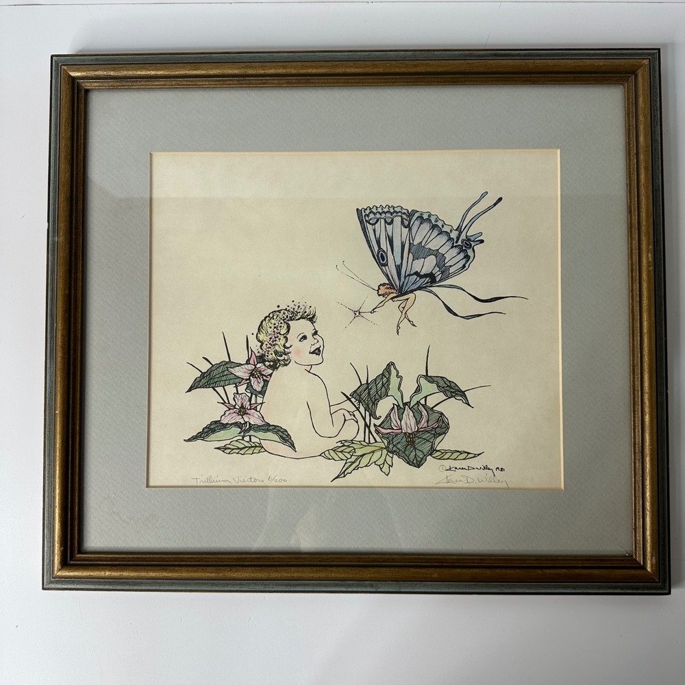 Trillium Visitors Fairy Art Print Limited Ed 6/200‎ Signed Karen D Willey Framed
